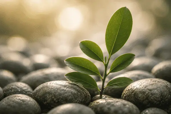 Do I Have to Talk About My Trauma in Therapy-Sunlit Seedling Among River Stones - BLOG